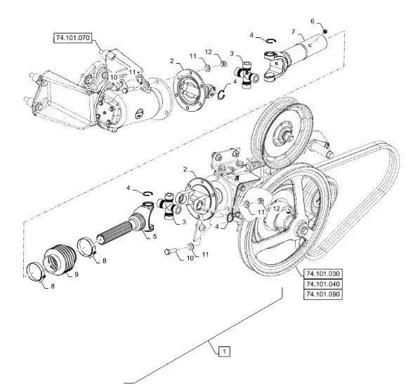 47617064 - Крестовина вала карданного привода вала решетного стана (самовыравн. стан реш.) CX8, C